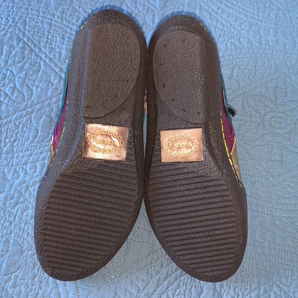 Socofy Purple Printing Flowers Leather Zip Booties - Picture 9 of 13